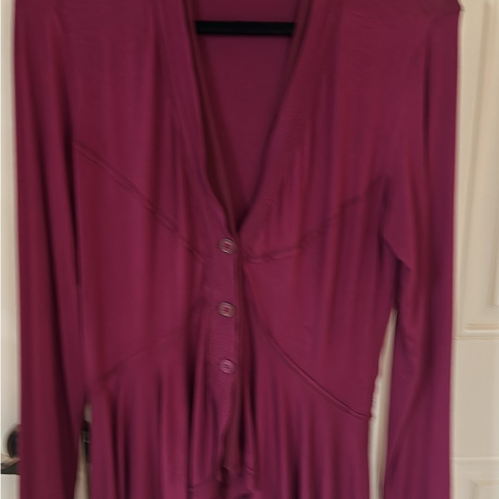 Fuchsia Button-Up Cardigan